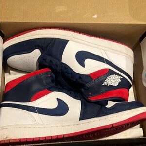 Nike Navy, White, and Red High-Tops